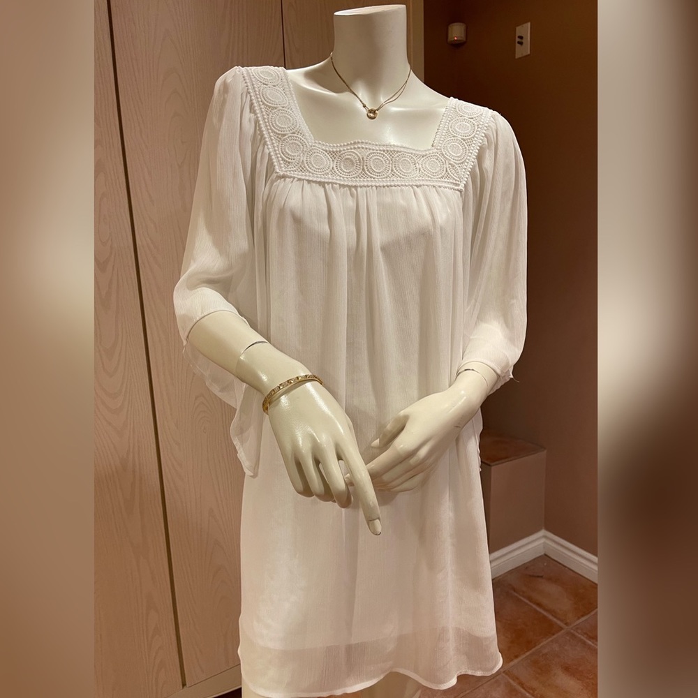 Bohemian White and Lace Dress